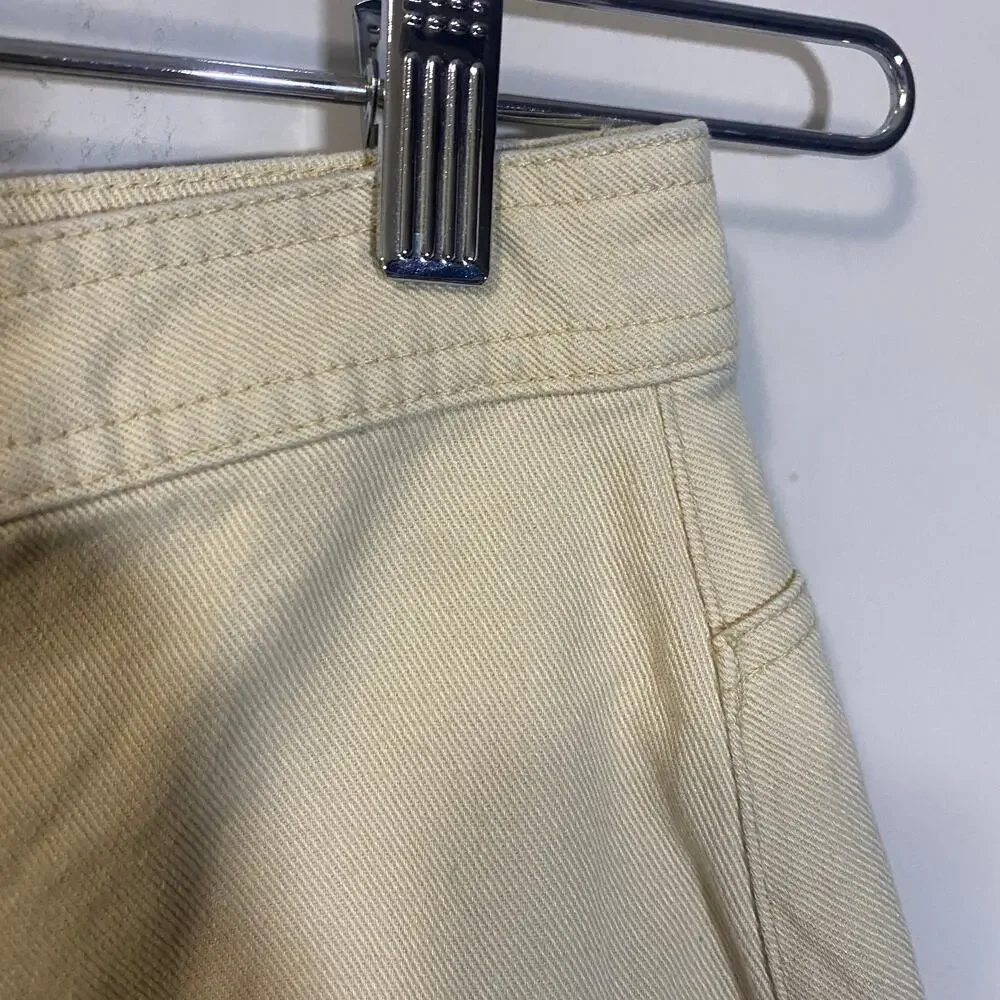 Old Navy Mid-Rise Utility Mini Skirt Beige Tan Button Down Patch Pockets Sz 16